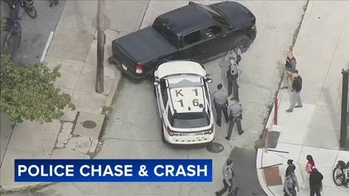 Police chase ends with crash near Spring Garden Street in Philadelphia's Northern Liberties neighborhood