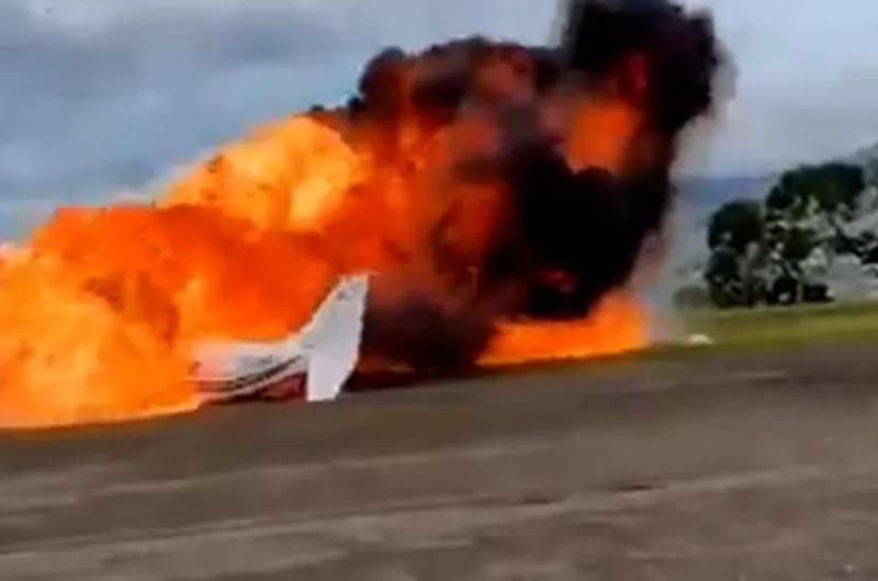 Tragedia en Táchira: un avión ligero se estrelló durante el despegue y murieron dos tripulantes