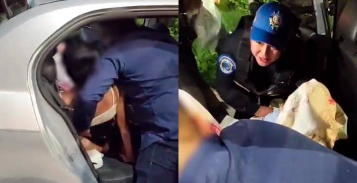 Mujer da a luz en un auto con ayuda de policías en CDMX [Video]