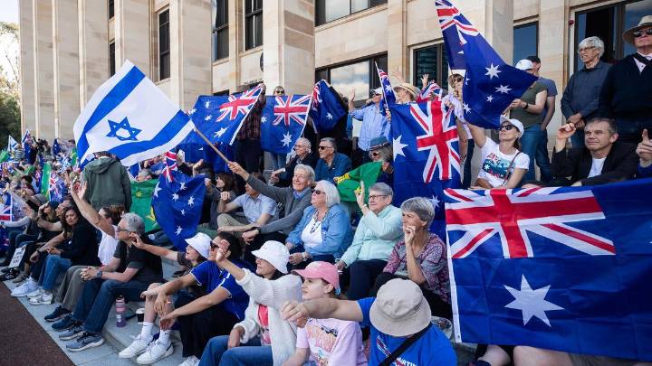WA News 
                                              Premium
                                            Sombre rally unites Australians against anti