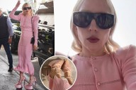 Lady Gaga's curved Christian Louboutin heels look impossible to walk in