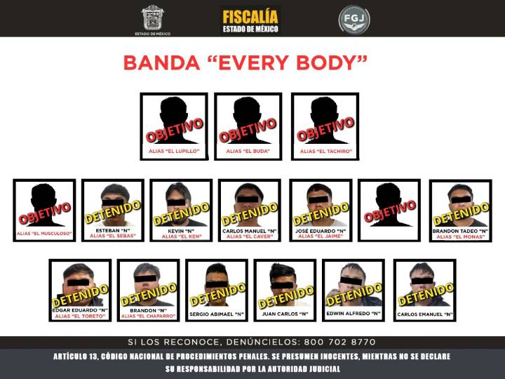 Cae banda “Every Body”: Fiscalía del Edoméx detiene a cinco objetivos prioritarios por robo violento de vehículos