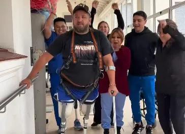 Edgardo, con sus nuevas prótesis: “Sentí vértigo porque me sentí alto”