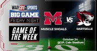 Muscle Shoals faces of with Hartselle Big Game Friday Night's Game of the Week