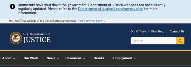Federal agency official messaging blames Democrats for shutdown
