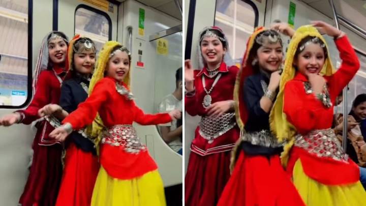 Video of little girls' Pehla Pehla Pyaar dance inside Delhi Metro coach goes viral