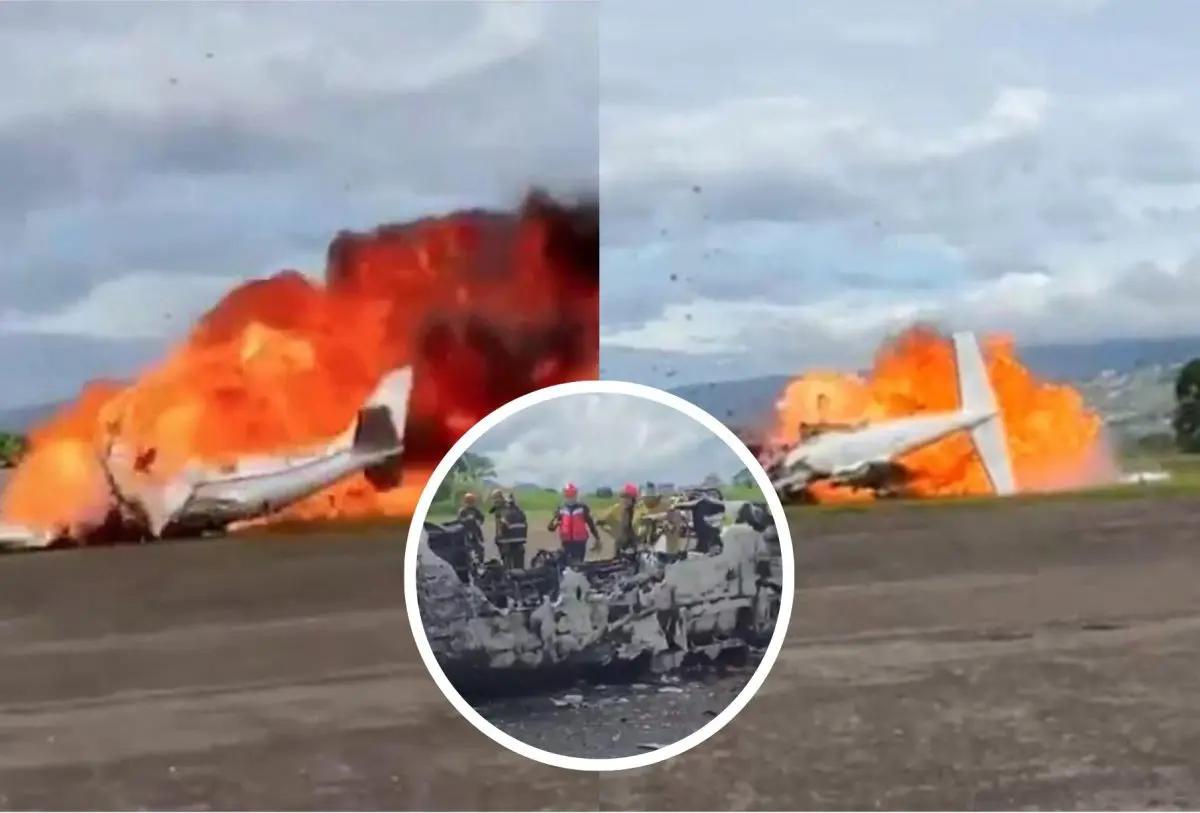 Avioneta se incendia tras estrellarse en aeropuerto de Paramillo, Venezuela