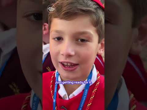 Chicago students who staged mock papal conclave meet Pope Leo #shorts