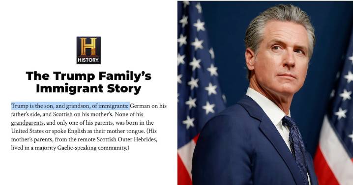 Gavin Newsom Trolls Donald Trump’s DHS Over President’s Family History
