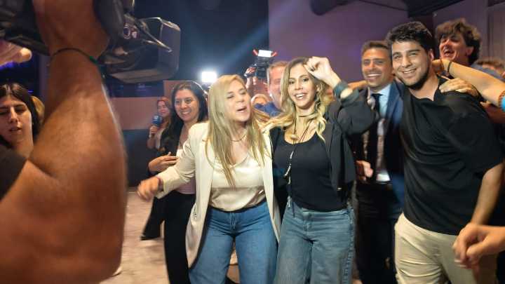 Euforia en el búnker libertario de Rosario tras los resultados de las elecciones