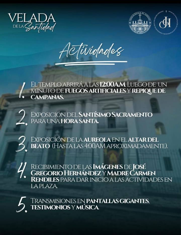 Noche histórica en Caracas: La programación por canonización de José Gregorio Hernández y Carmen Rendiles