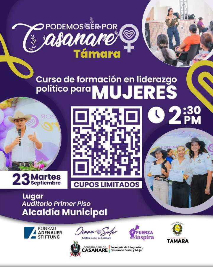Támara será sede del curso de liderazgo político para mujeres “Podemos Ser por Casanare”