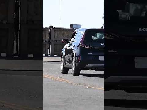 Onlookers Scream as Vehicle Fired Upon For Ignoring Security Barricade Outside ICE Facility #shorts