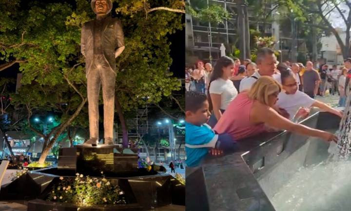 Devotos recogen agua de la fuente de San José Gregorio Hernández