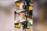 Dos jóvenes viajaron en colectivo por Santa Fe tras sellar su amor: video y testimonios