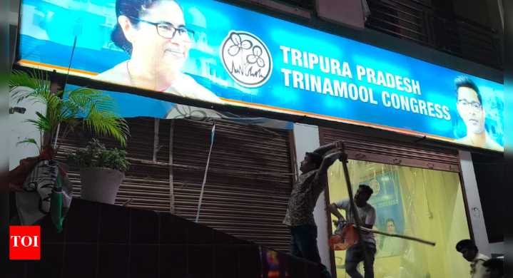 Tit for tat? Now, TMC claims Tripura office 'attacked by BJP
