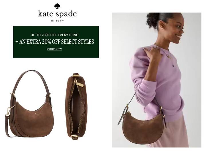 Kate Spade just launched a massive outlet sale that has this $329 shoulder bag for less than $90