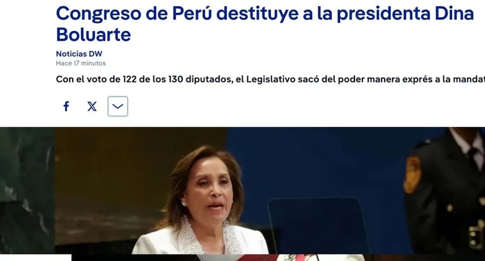 Vacancia de Dina Boluarte: así reaccionó la prensa internacional 
