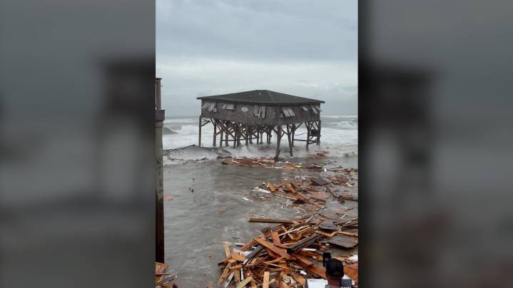 How much shoreline has vanished in the Outer Banks? 8…