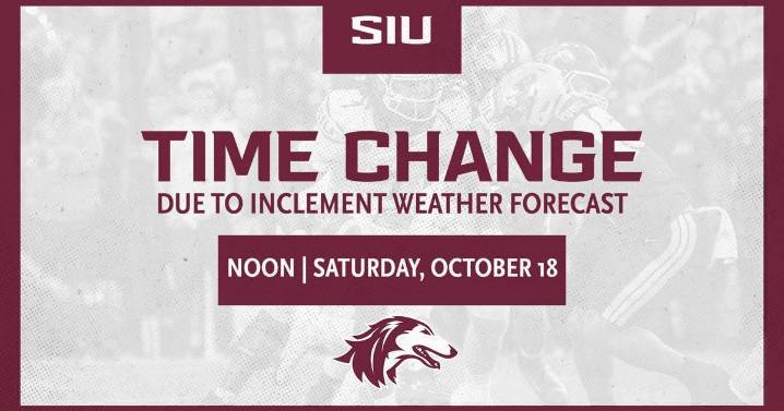 Saturday SIU football game time moved due to chance for severe weather