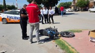 Motociclista resulta gravemente herido en accidente vial en Torreón; acabó con fractura expuesta