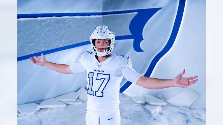Why are the Buffalo Bills wearing all-white uniforms tonight?
