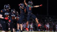 Palm Desert Aztecs football defeats the Palm Springs Indians 35