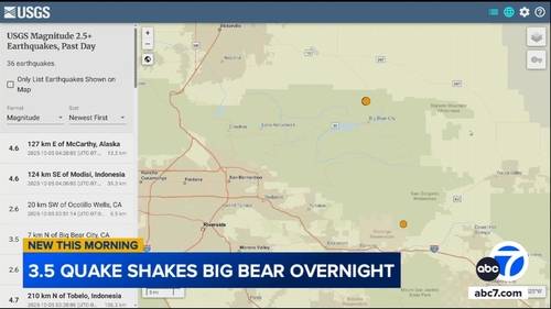 3.5-magnitude earthquake strikes near Big Bear, US Geological Survey says