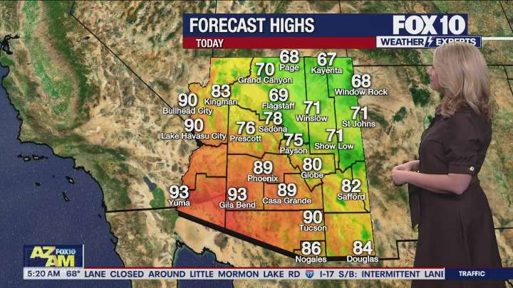 Arizona weather forecast: Highs remain above normal in the Valley