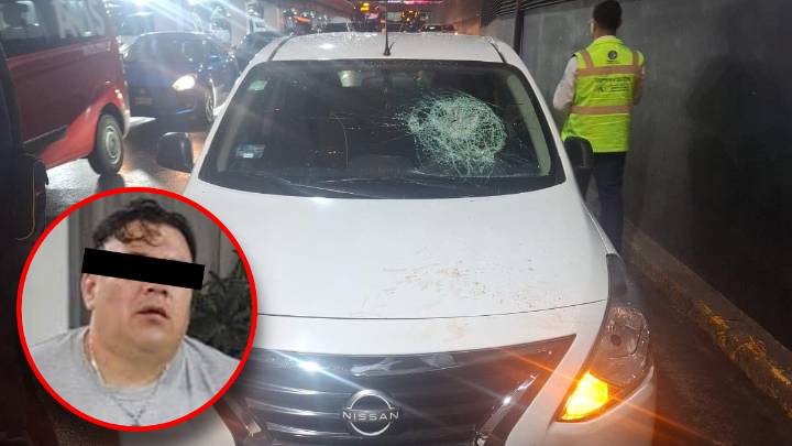 Hombre es detenido tras atropellar a policía afuera del AICM; oficial iba a levantarle una infracción