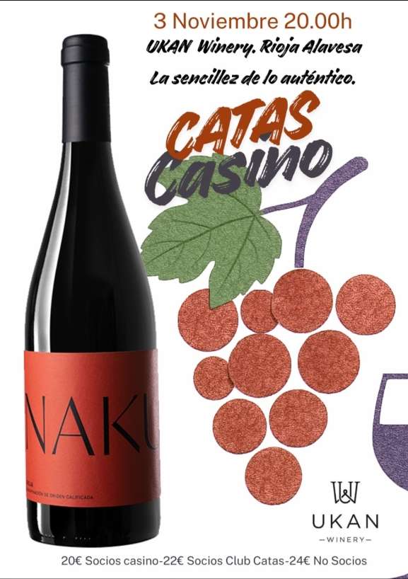 El Club de Catas del Casino probará vinos de la Rioja Alavesa el 3 de noviembre