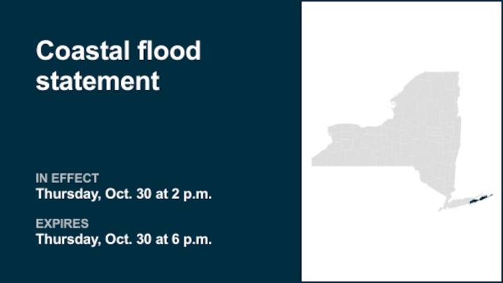 NY weather: Coastal flood statement issued for Suffolk County for Thursday