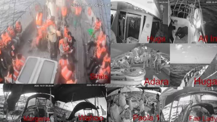 La flotilla con ayuda para Gaza denuncia el primer “ataque intimidatorio” de buques del ejército de Israel