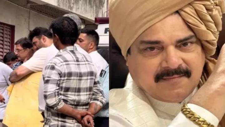 Nikitin Dheer consoles his mother at father Pankaj Dheer’s last rites, Hema Malini pays...