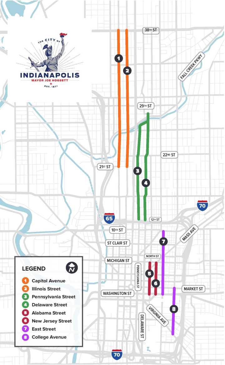 Two-way conversion project planned for eight streets, aims to improve safety, connectivity in downtown Indy