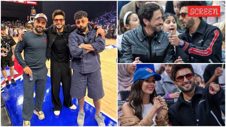 Ranveer Singh attends NBA Abu Dhabi Games 2025, hangs out with actor Adrien Brody, cricketer Rashid Khan and Badshah