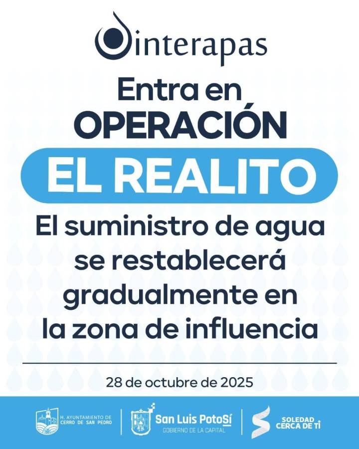 Comienza a llegar agua de “El Realito”