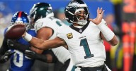 Hurts throws an interception among mistakes that lead to Eagles' 2nd consecutive loss