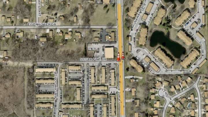 Grape Road lane restrictions extended into November