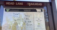 Signs vandalized at Head Lane Trailhead