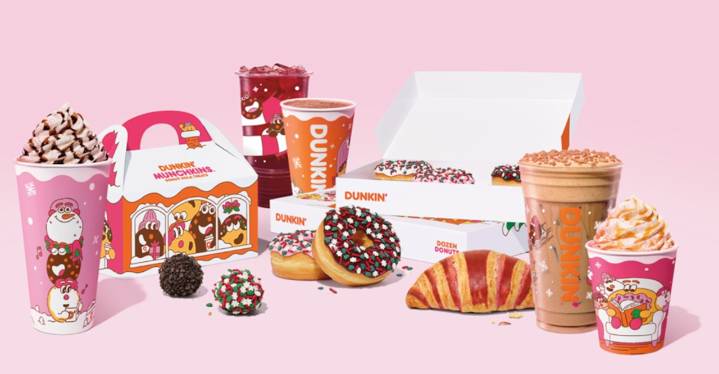 Dunkin' drops new holiday-themed cups with holiday menu