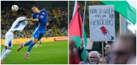 Entre francotiradores y marchas pro Palestina, Italia golea a Israel
