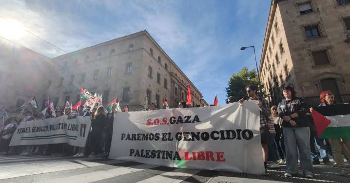 Manifestación por Palestina en Gran Vía