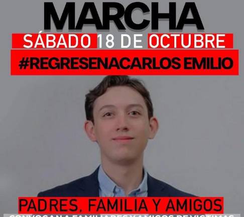 Convocan a marcha pacífica en Mazatlán, por Carlos Emilio, desaparecido en el puerto