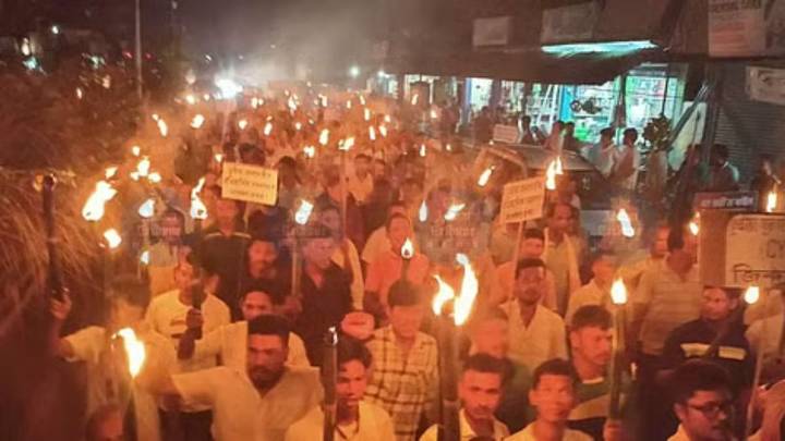 Chutia community holds massive torchlight rally in Dhemaji demanding ST status