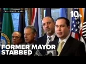 Former mayor in serious condition after stabbing