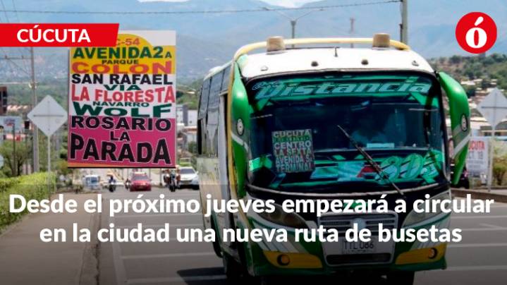 Conozca la nueva ruta de busetas para Cúcuta y su área metropolitana