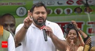 'Should release sorry patra': Tejashwi Yadav, Congress tear into NDA's Bihar manifesto; mock press event