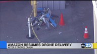 Amazon resumes drone delivery after two drones crash