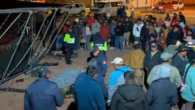 Colapso de torre de sonido deja un muerto y tres heridos durante fiesta en San Román